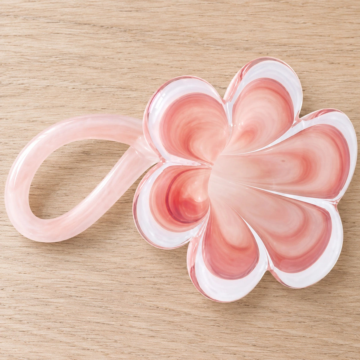 Flor de vidrio en rosa – adorno de vidrio soplado
