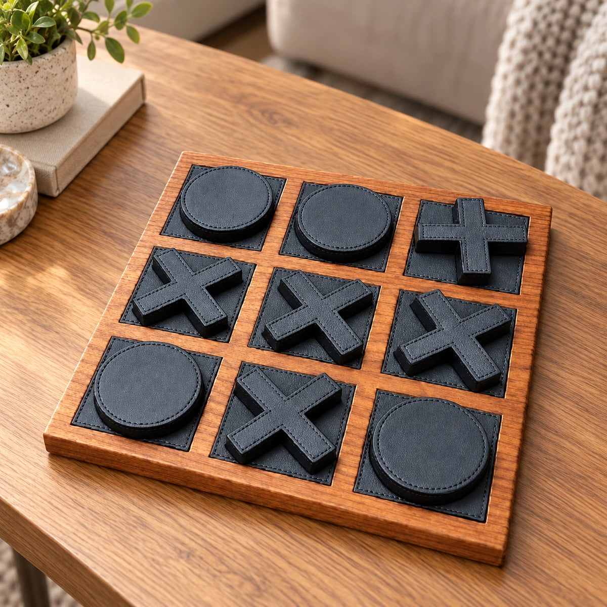 XOXO de cuero en negro y marrón – adorno decorativo para sala