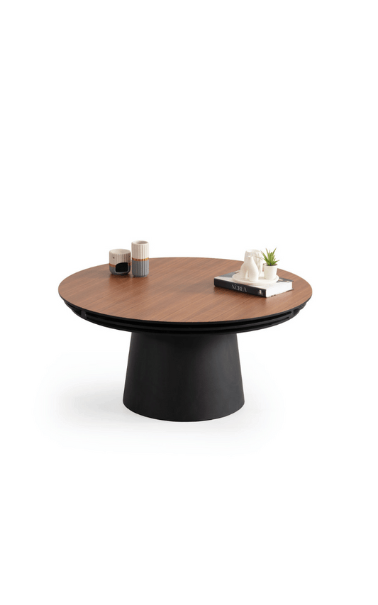 🏷️ Mesa de Centro Giratoria Sense Oak con Bandejas Ocultas