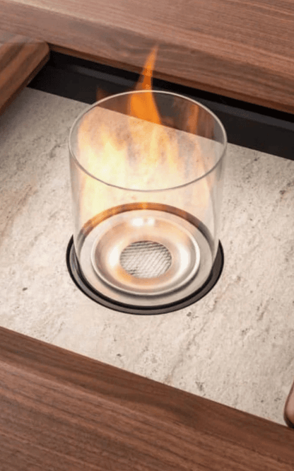 Mesa de Centro Event con Chimenea – Estilo Natural y Multifunción