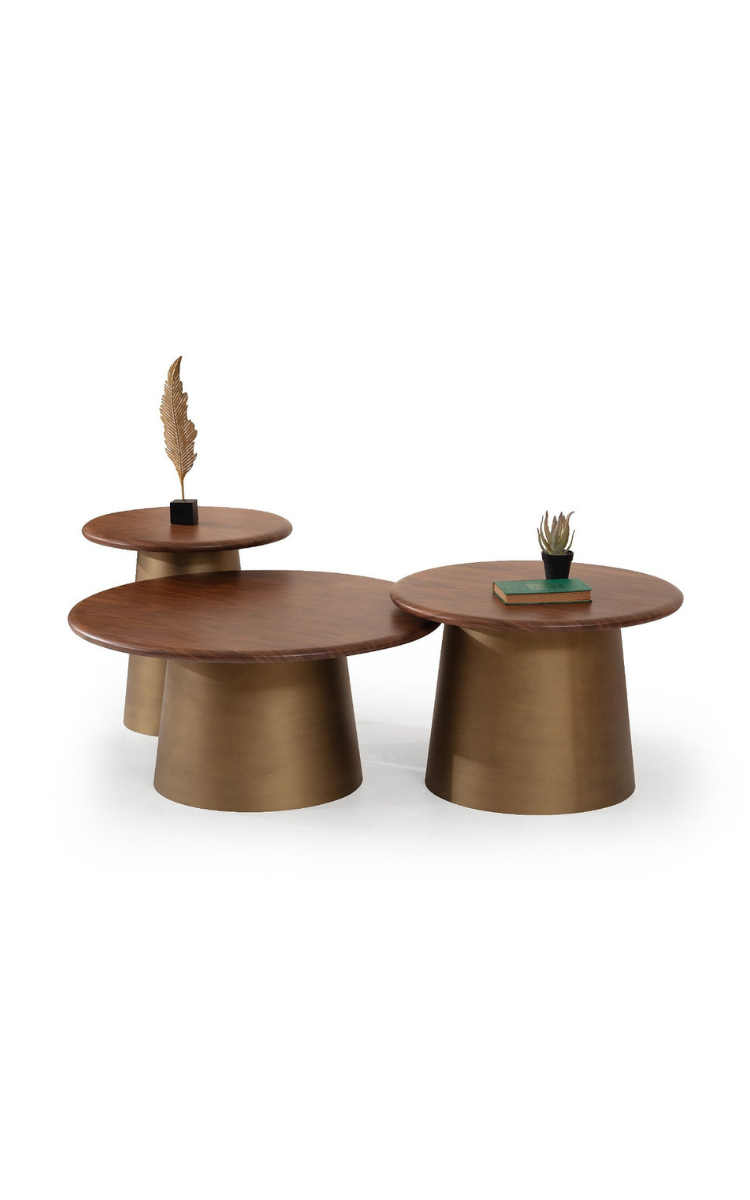 Mesa de centro Tola Brass Couchtisch