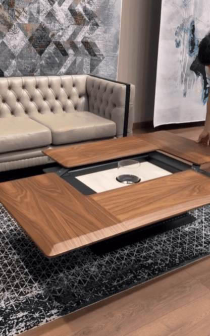 Mesa de Centro Event con Chimenea – Estilo Natural y Multifunción