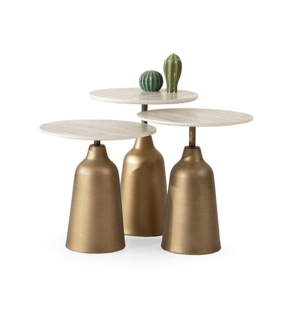 Mesa de Centro Debegıl Loft - Beige & Brass