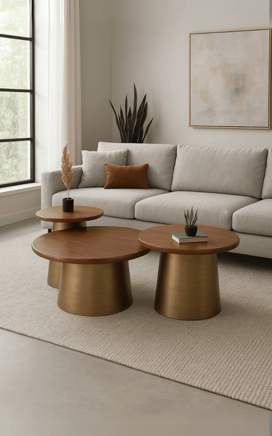 Mesa de centro Tola Brass Couchtisch