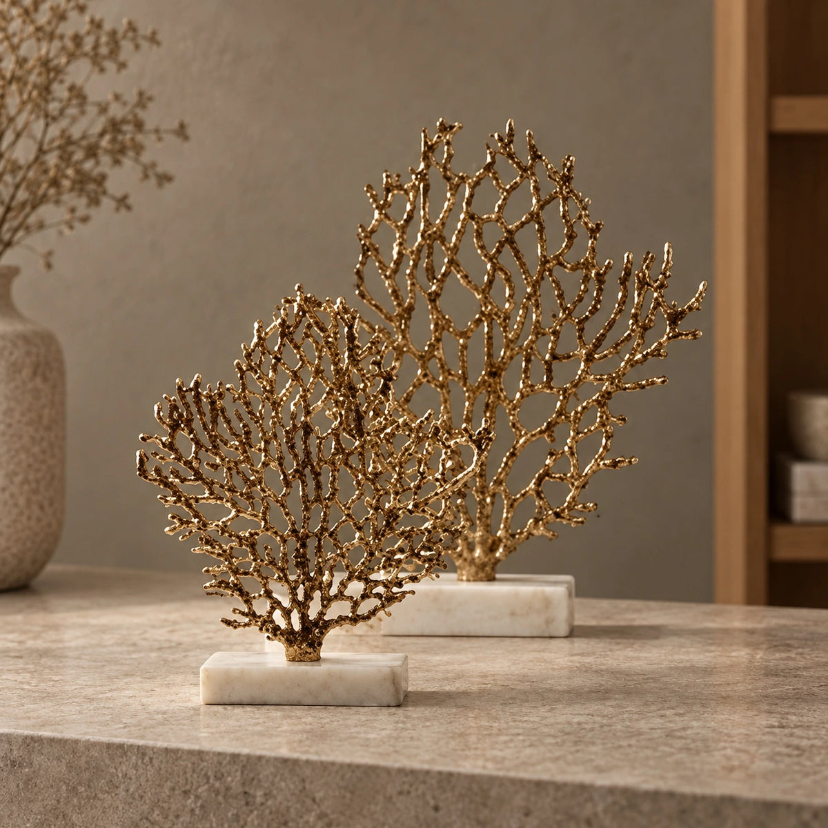 Árbol de la vida decorativo en blanco y dorado – adorno decorativo para sala