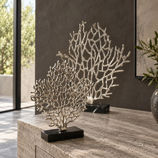 Árbol de la vida decorativo en blanco y plateado – adorno decorativo para sala