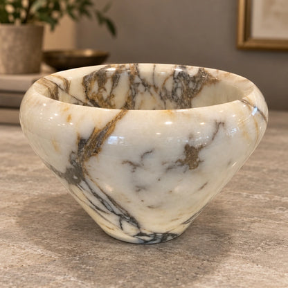 Bowl de mármol en lila – centro de mesa decorativo