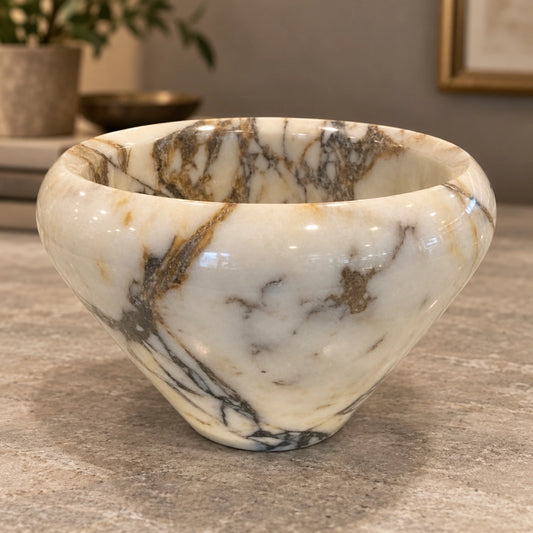 Bowl de mármol en lila – centro de mesa decorativo