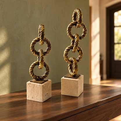 Cadena decorativa en blanco envejecido – adorno decorativo para sala