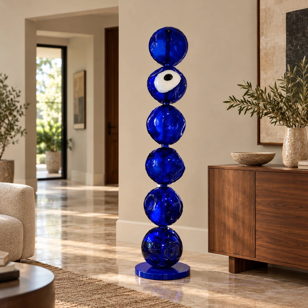 Escultura de ojo turco en azul – decoración de ojo turco