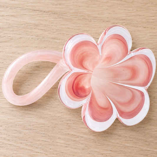 Flor de vidrio en rosa – adorno de vidrio soplado