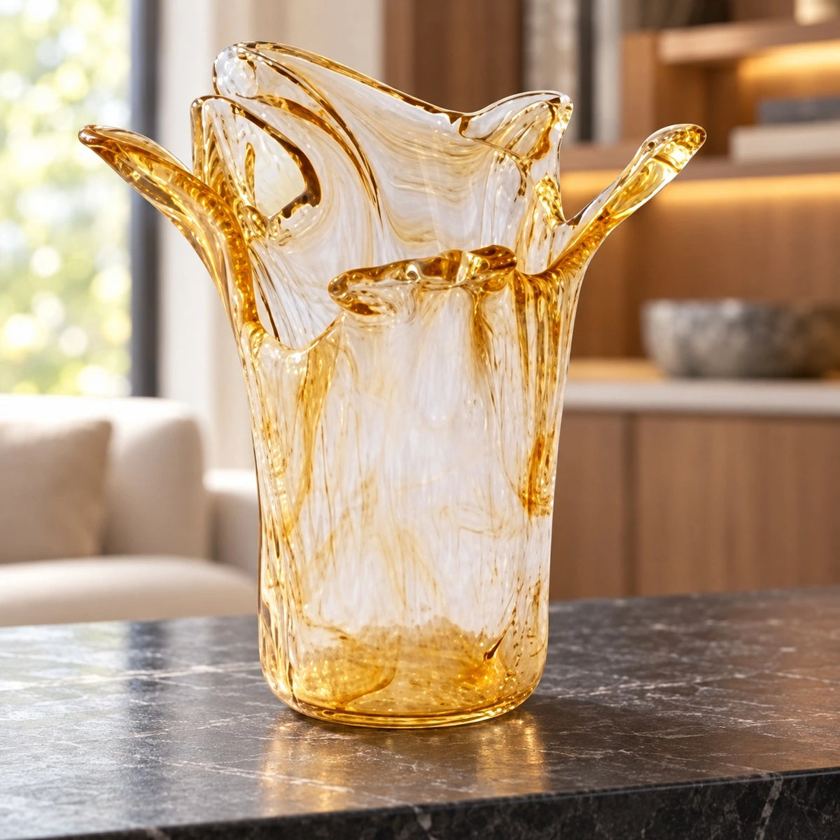 Jarrón lechuga en ámbar – florero decorativo