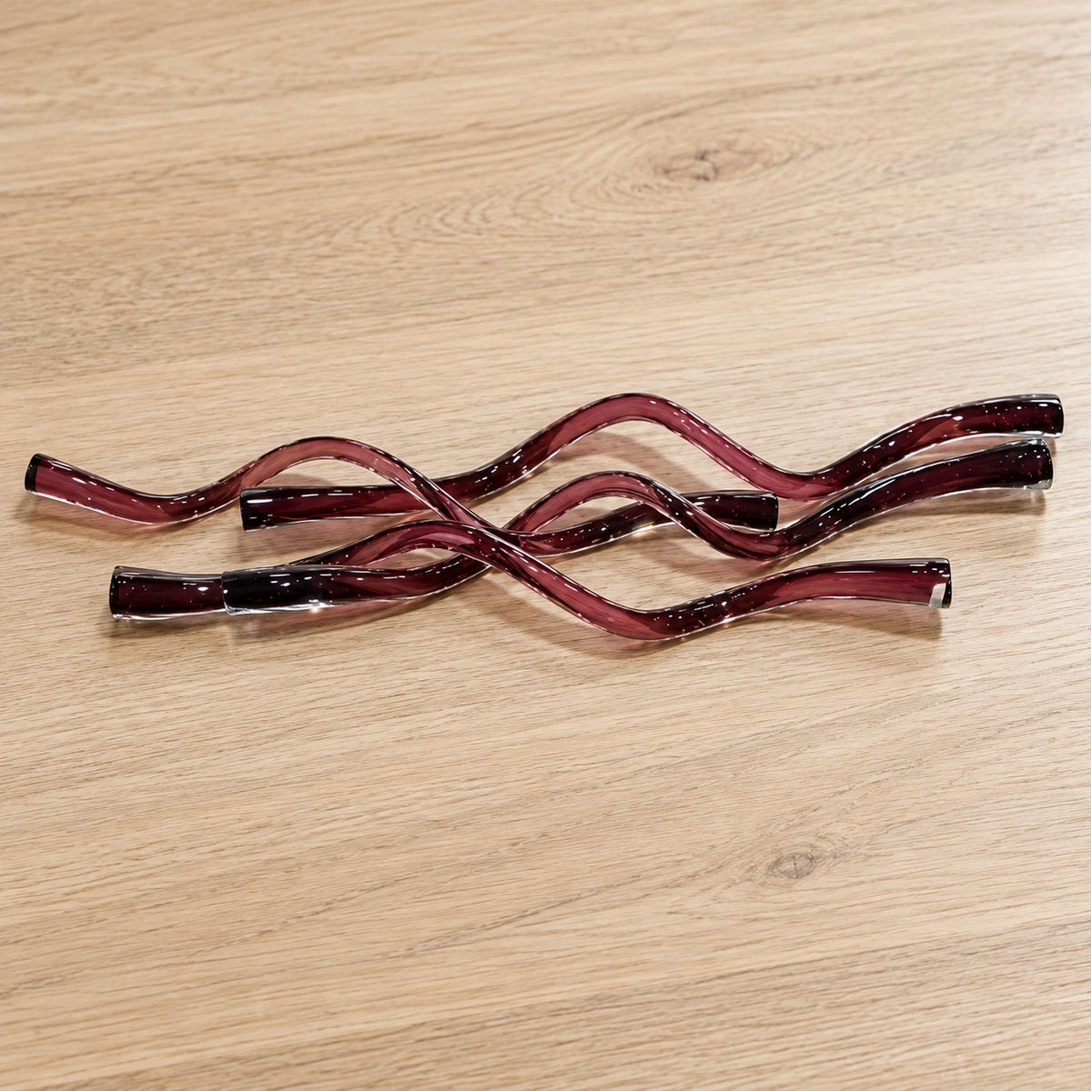 Juego de 3 carretes de vidrio en rojo – adorno de vidrio soplado