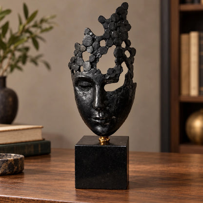 Máscara en negro – escultura decorativa