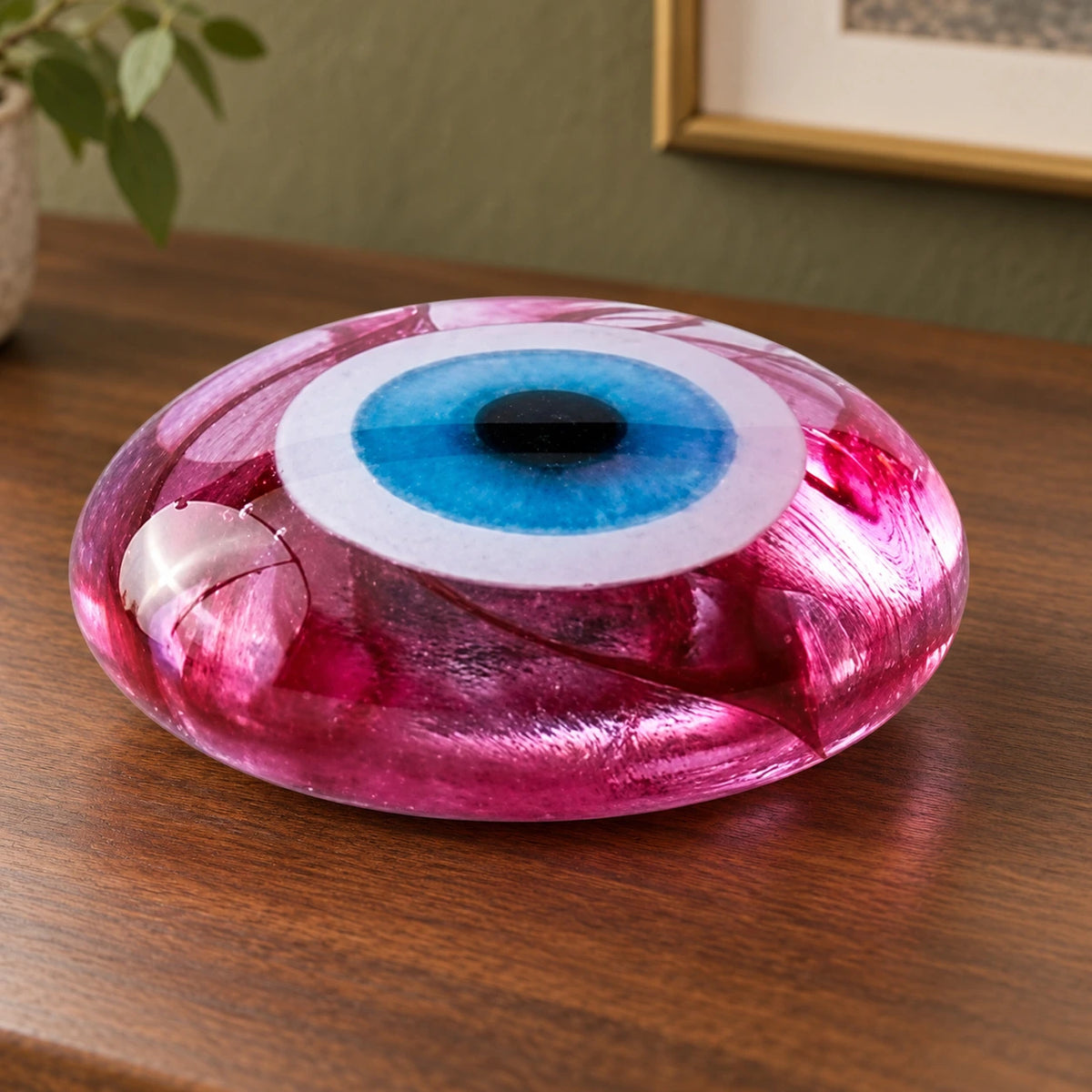 Ojo turco de vidrio en rosa – amuleto de buena suerte