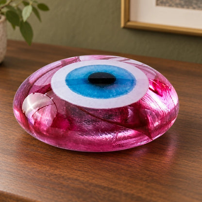 Ojo turco de vidrio en rosa – amuleto de buena suerte