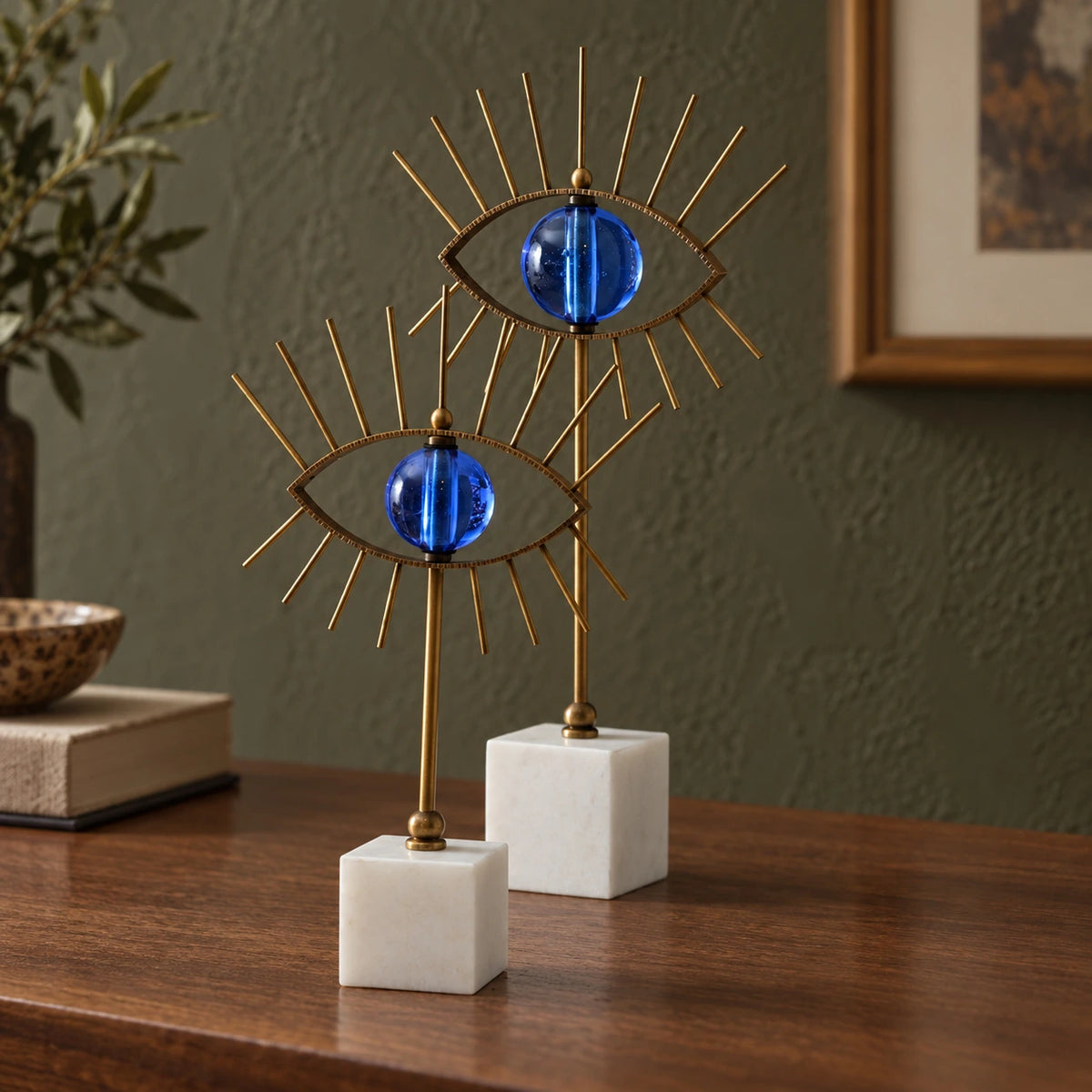 Ojos en blanco y azul – adorno decorativo para sala