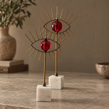 Ojos en blanco y rojo – adorno decorativo para sala