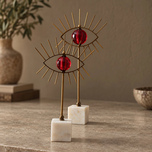 Ojos en blanco y rojo – adorno decorativo para sala