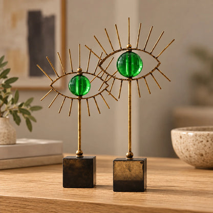 Ojos en blanco y verde – adorno decorativo para sala