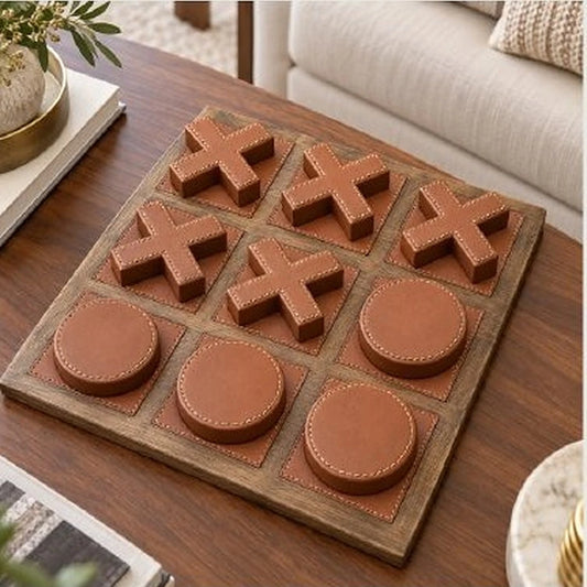 XOXO de cuero en marrón – adorno decorativo para sala