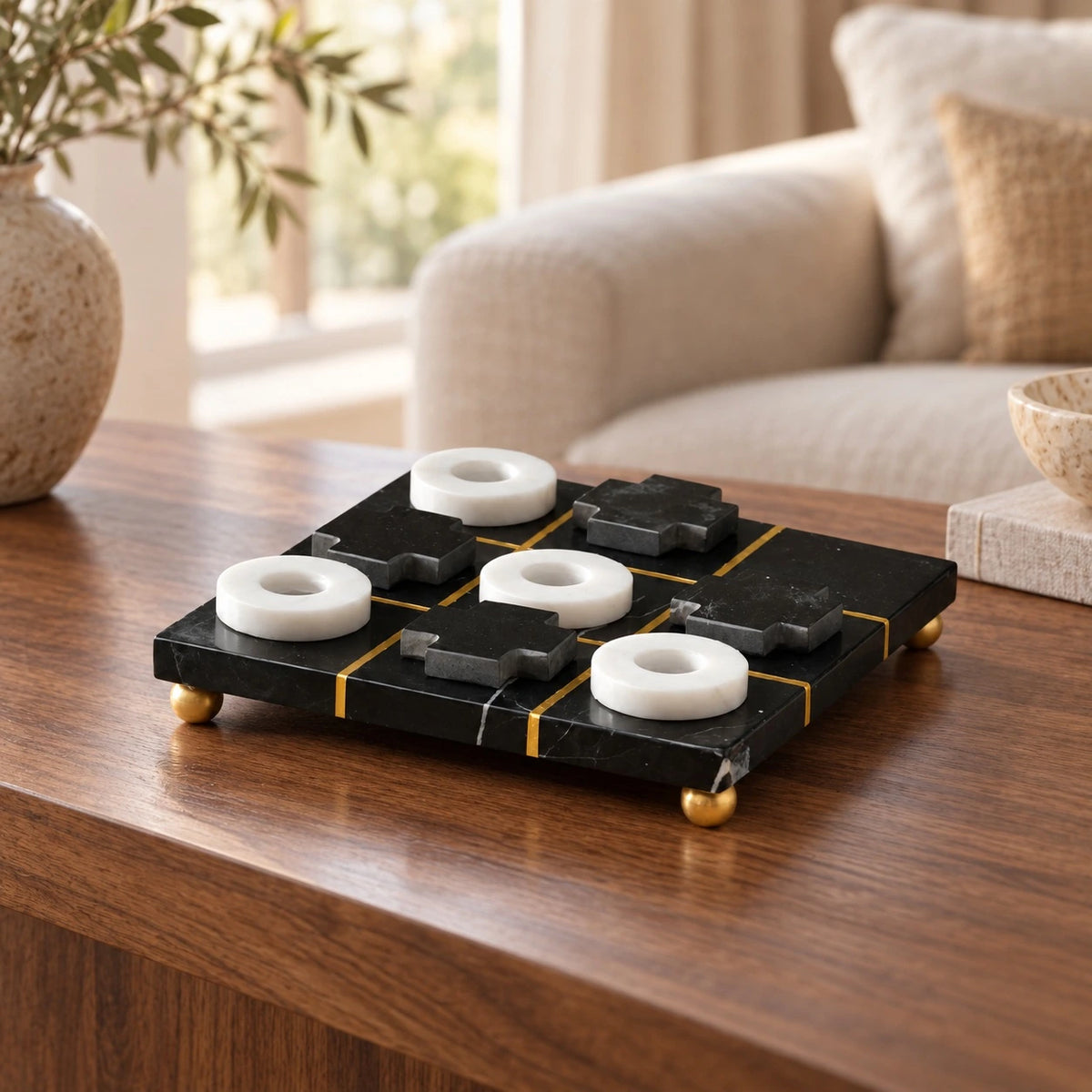XOXO en negro, blanco y dorado – adorno decorativo para sala